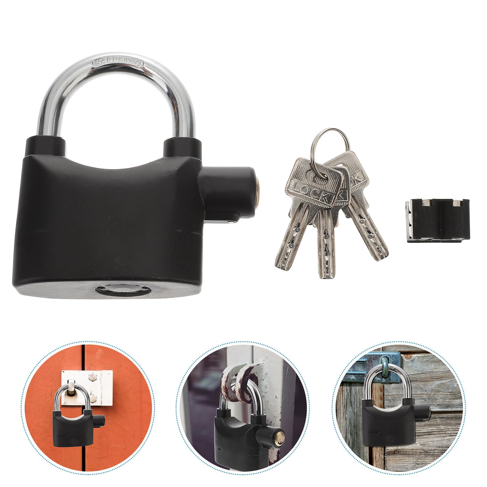 Alipis Lot de 2 Cadenas Antivol en U Alarme Sonore, Antivol de Vélo et Moto, Acier Renforcé, 6 Clés Incluses, Compact et Portable, Usage Extérieur et Sécurisation Garage, Porte, Fenêtre