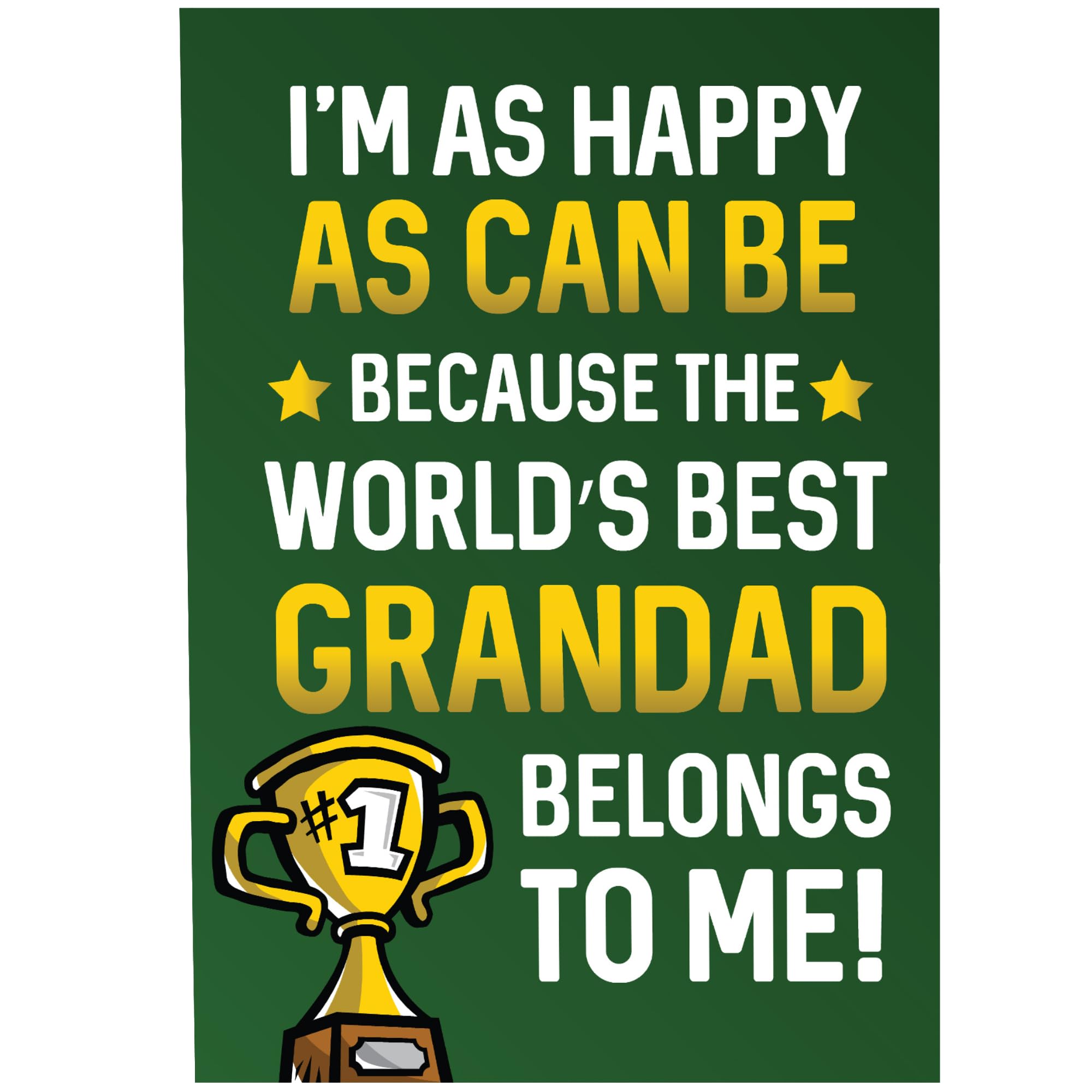 Grandad Birthday Fathers Day Card WORLDS BEST GRANDAD Funny Card For Him