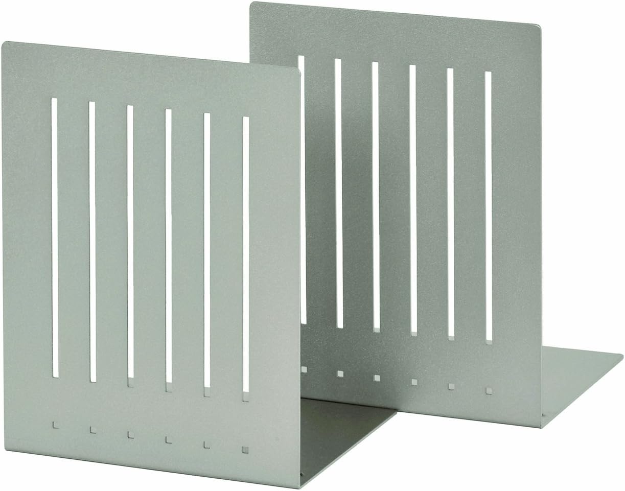 STEELMASTER Heavy Duty 8-Inch Steel Bookends, 1 Pair, Silver (241080050)