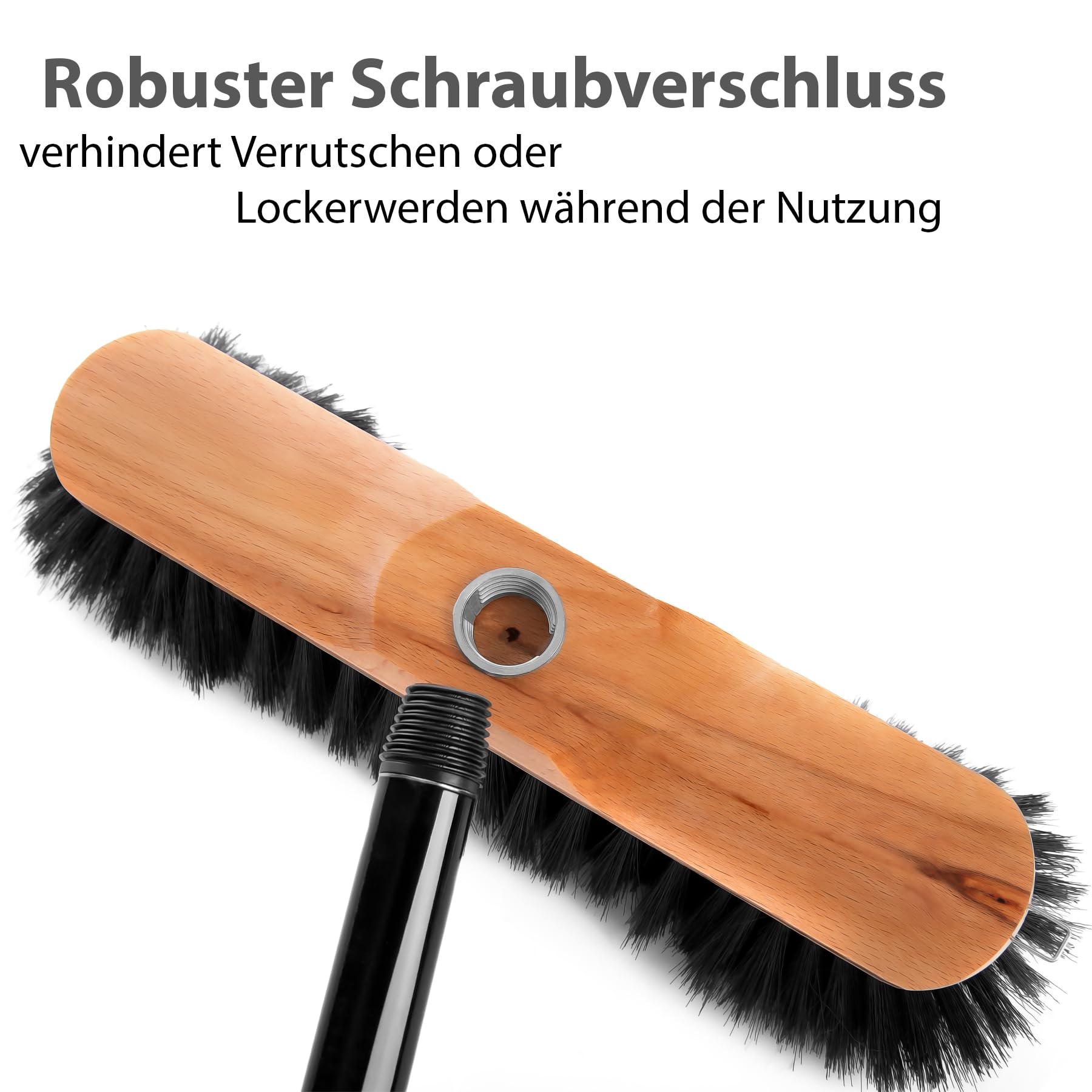 BigDean Zimmerbesen mit Stiel 150 cm ausziehbar – Besen mit feinen Rosshaar Borsten & Made in Germany
