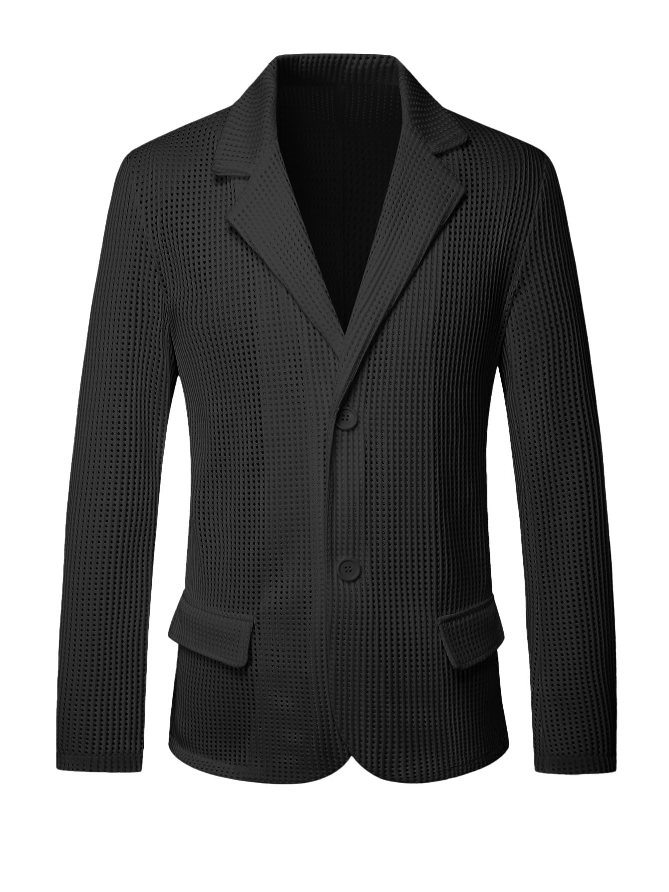 Blazer da Uomo in Rete, Leggero E Traspirante, Giacca Estiva Elegante E Casual, vestibilità Slim, Coat Sportiva A Maniche Lunghe, Revers A Tacca, 2 Bottoni, Giacca Completo per Lavoro, Uf