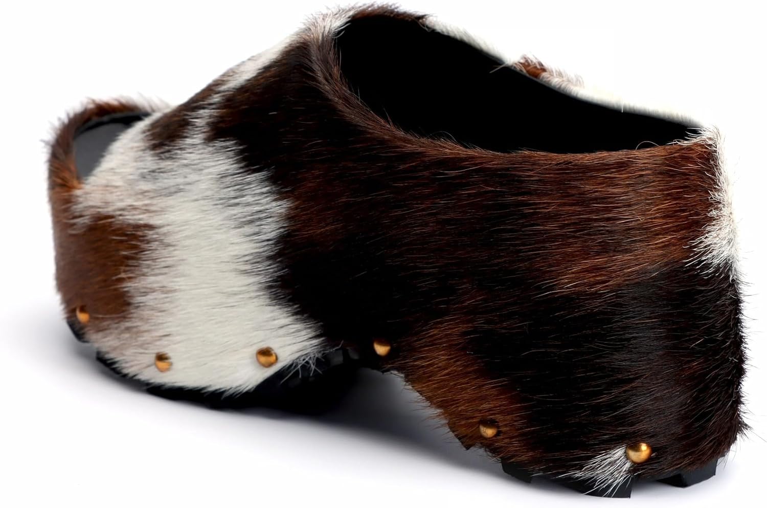 XOBZJH Long-Hair Calfskin Chunky Clog Slide for Women - Memory Foam Luxury Slip on Shoes Women's Mules & Platform Clogs,Designer Mules for Women 2025 - Image 4