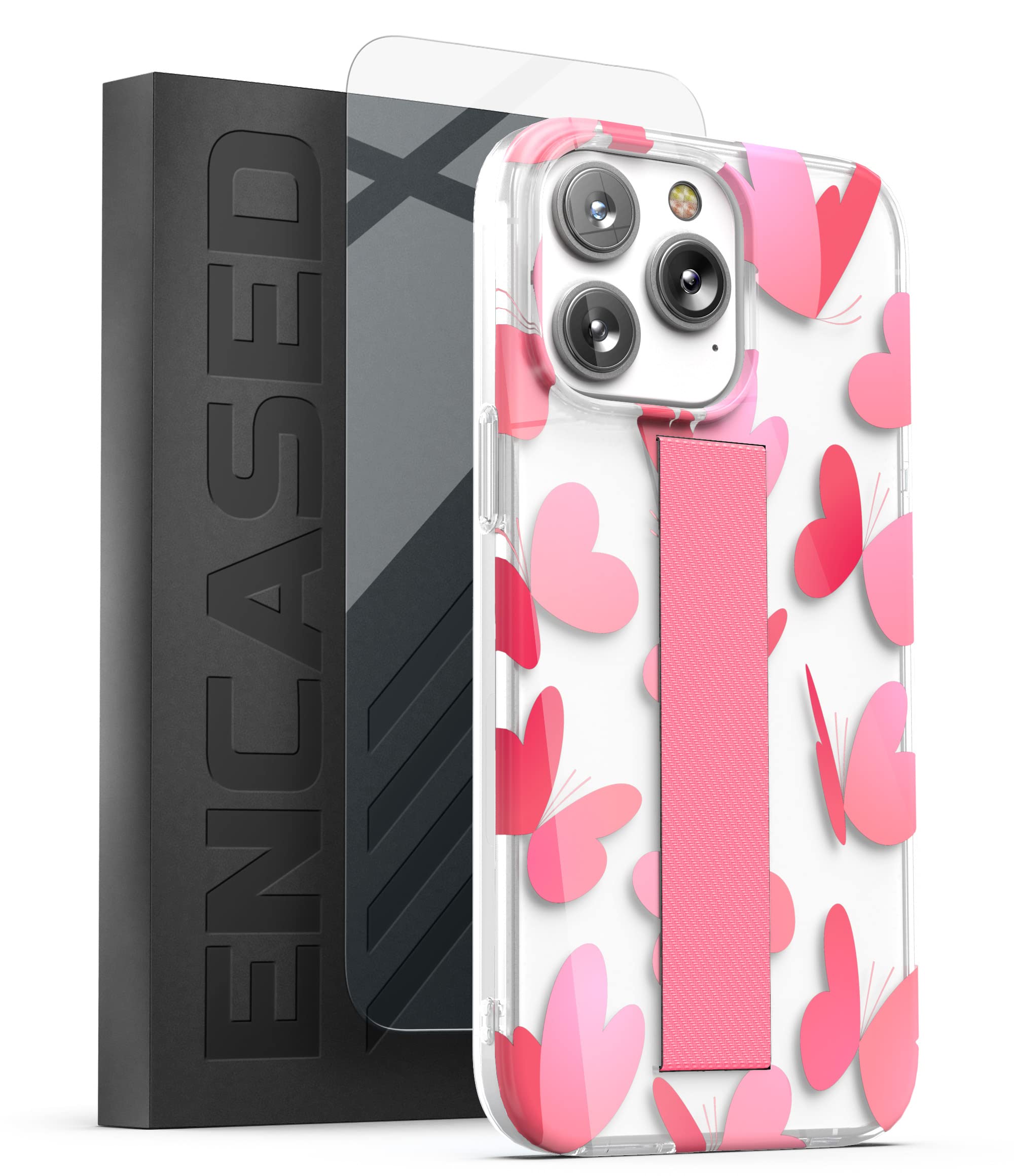 Custodia Encased Per IPhone 14 Con Laccetto E Design Pizzo Bianco – Include Vetro Temperato