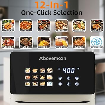 10L Large Xl Pro Air Fryer Oven With Grill Combo For Kitchen Countertop Use,12 in 1 Smart Convection Ovens,AirFryer With Glass View Window,Nonstick Basket,Fryer Liners,Removable Door-White