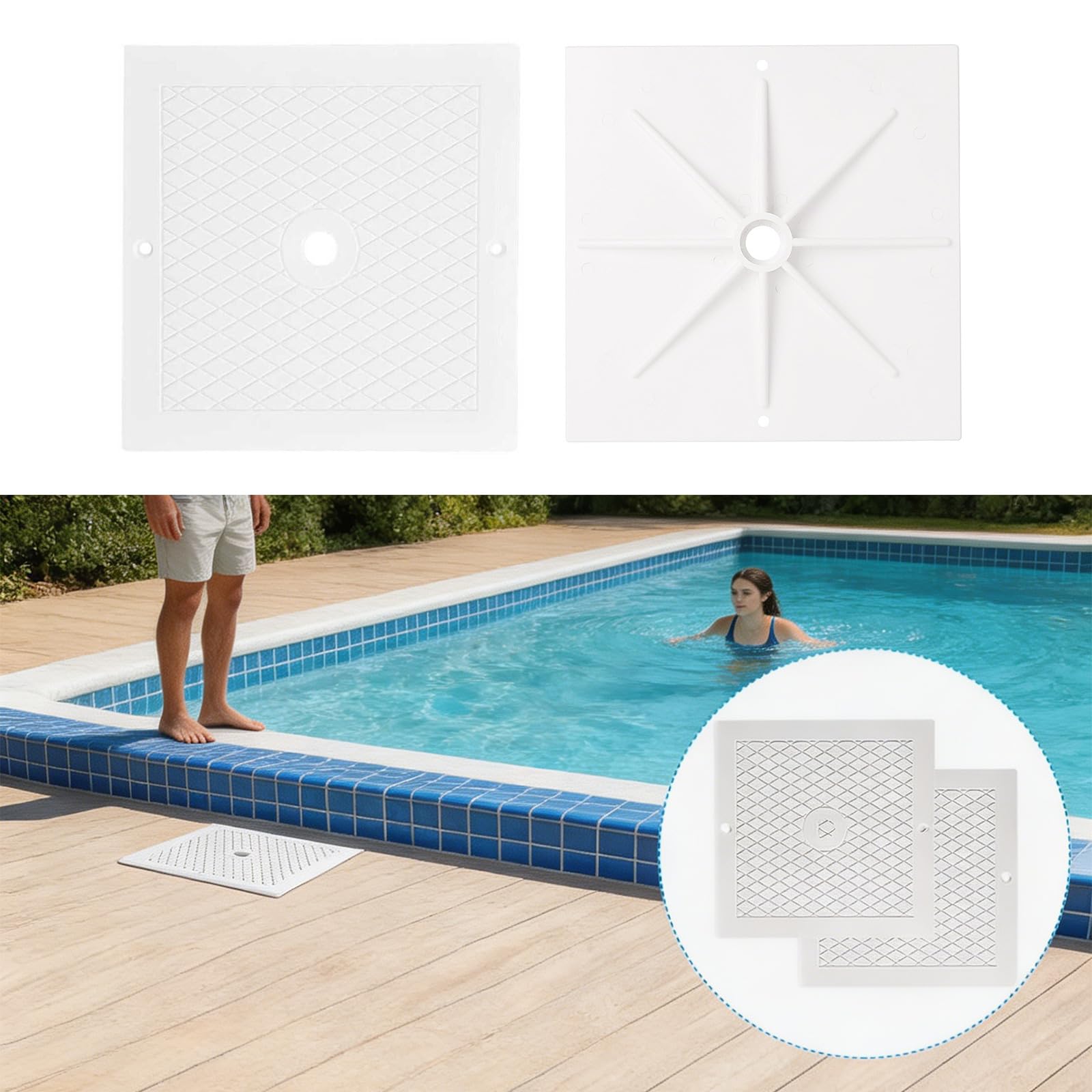 Cubierta de repuesto exacto para cubierta de cubierta de skimmer fácil de instalar para piscina cuadrada SPX1082E SP1082E SP1082 SP1083