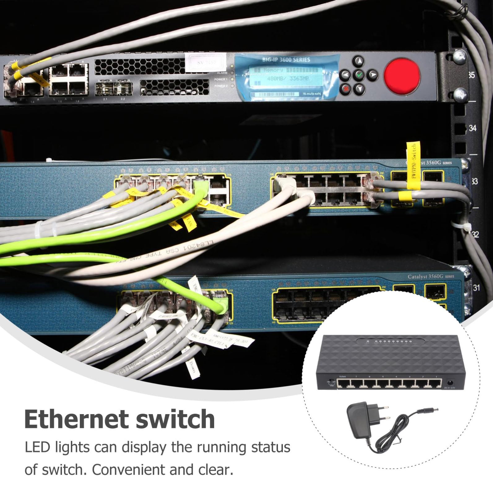 SHINEOFI 1pezzi Adattatore Splitter di Rete da Mbps Porte per Desktop Ethernet Splitter LAN e Ethernet Compatibile con Dispositivi Mbps