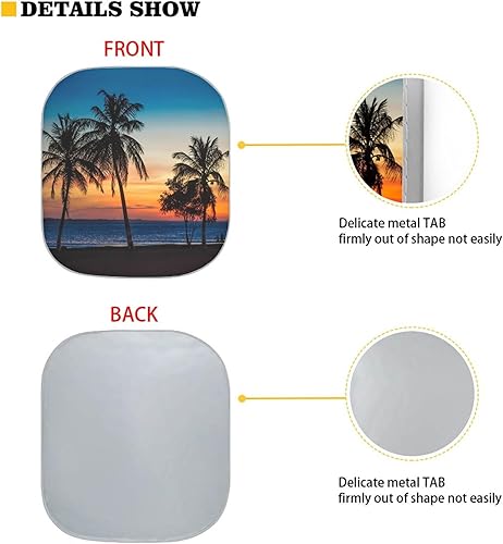 Miniatura 2 de KUIFORTI Parasol para parabrisas de automóvil con estampado de playa tropical, protección universal para proteger el interior del automóvil, bloquea