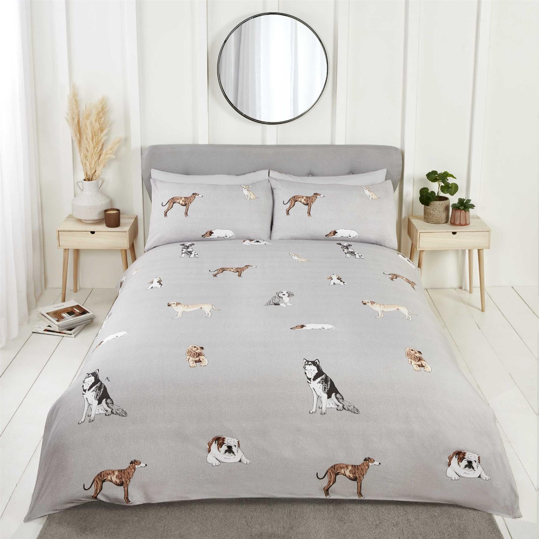 Sleepdown Sausage Dogs Animal Print Duvet Cover Reversible Quilt Cover