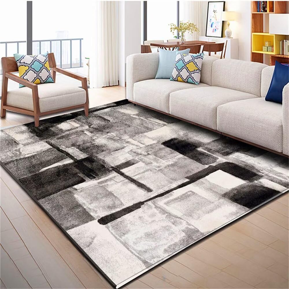 Tapis de salon design gris pour déco chambre ado fille et adulte moderne