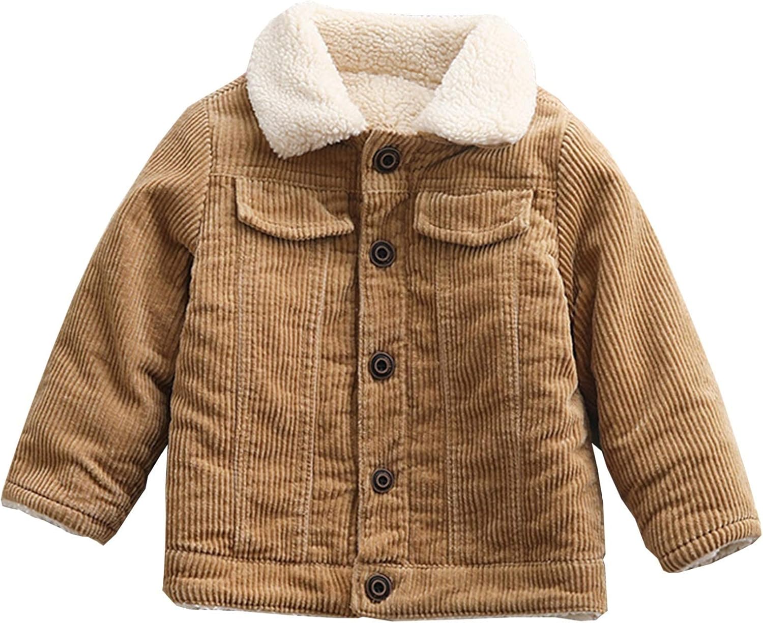 Volunboy Bebé Niños Pana Chaqueta de Forro Polar, Niñas Otoño Invierno Ropa Sherpa Abrigo
