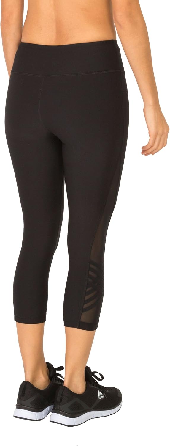 RBX Active Women's Fashion Capri Legging with Mesh Inserts