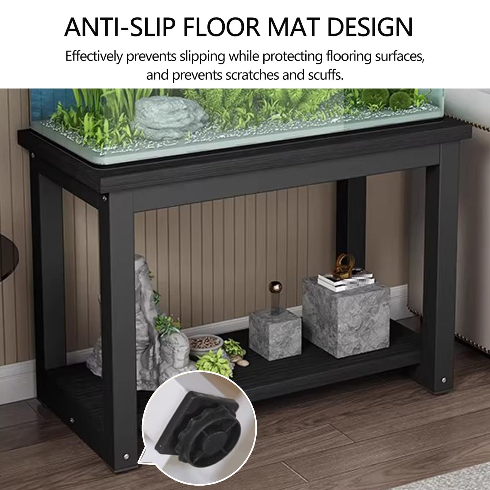 Metalowy stojak do akwarium z półkami do przechowywania, 2-poziomowy stojak terrarium do domowego biura salonu