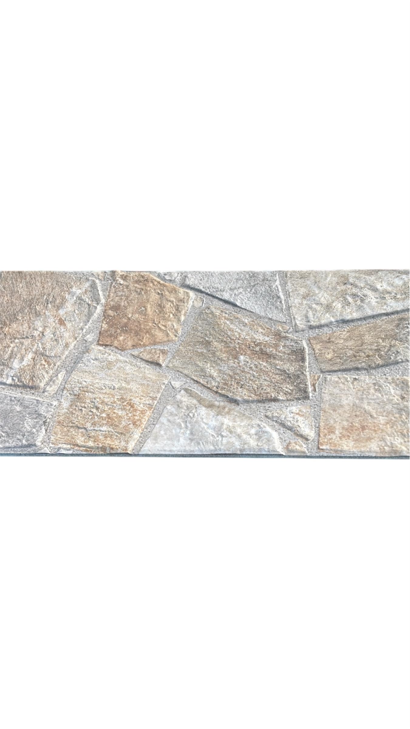 Piastrella Mattonella Gres Porcellanato Effetto Pietra, ciotoli beige sfumato dim 25 x 50 cm, 10 Pezzi, 1,25 mq, per Rivestimento Interno/Esterno