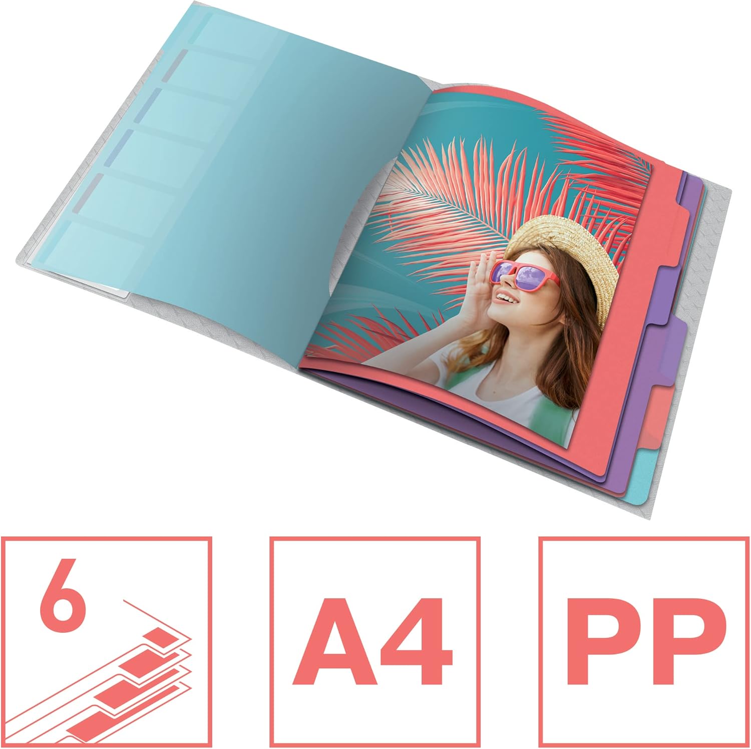 Esselte Colour'Ice A4 Polypropylene File 6 Fächer Multicoloured