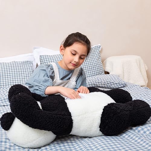 Miniatura 7 de Somao Juguete de peluche de oso panda gigante, lindo panda grande, almohada suave para abrazar para niños, novia, cojín para dormir, regalo (39.3