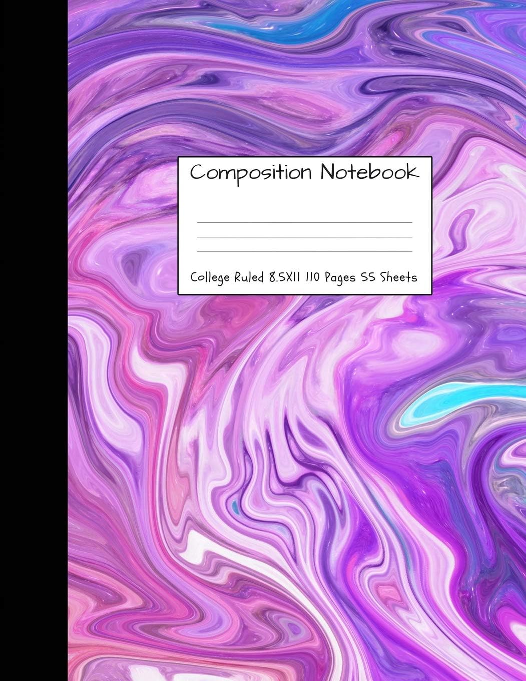 Composition Notebook College Ruled 8.5 inch x 11 inch: Purple Marble Swirl Cute Composition Notebook, College Notebooks, Girl School Notebook, ... (Cute Notebooks For School Girls And Boys)