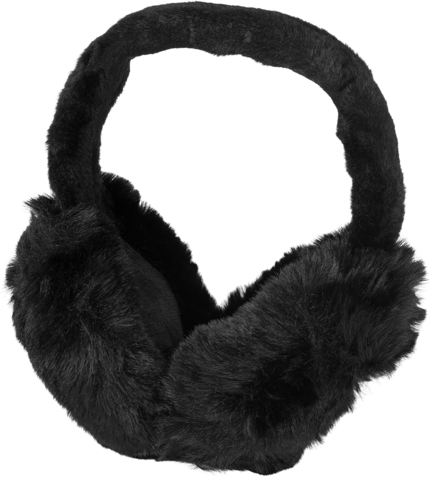 styleBREAKER Women's ear warmers single-coloured in soft teddy fur look - Fluffy soft ear muffs for cold winter days 04026070, Colour:Black