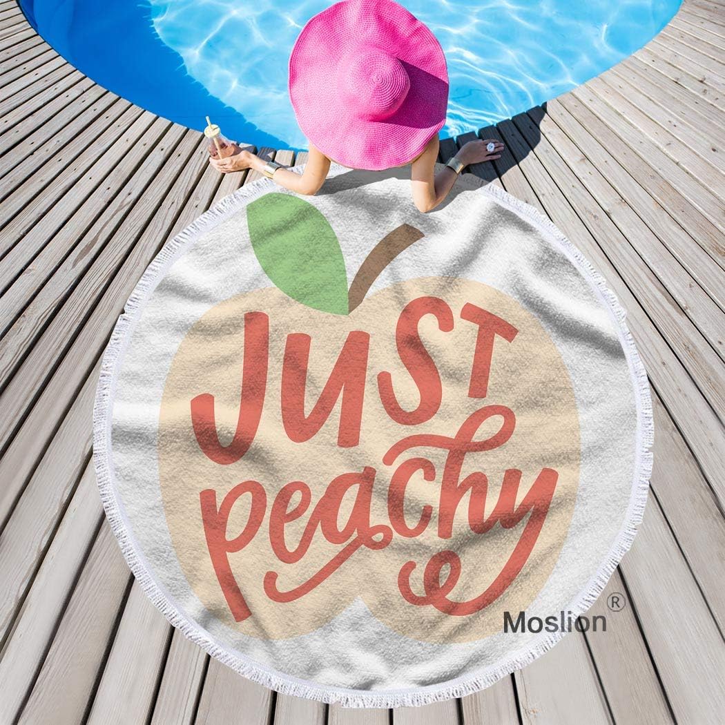 Moslion Lemon Slice Round Beach Towels Oversized Clearance 63 Inch Citrus Fresh Fruit Juice Natural Organic Sour Summer Vitamin C Big Beach Towel Microfiber Beach Towel Soft Polyester-Microfiber