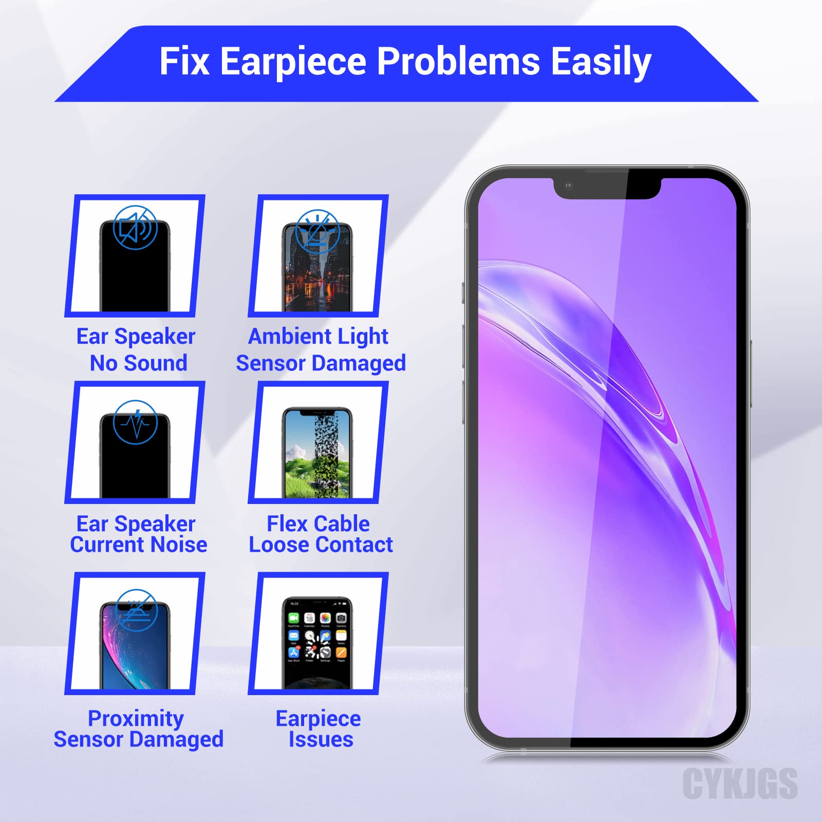 Amazon.co.jp: CYKJGS iPhone 12 イヤースピーカー交換用修理キット