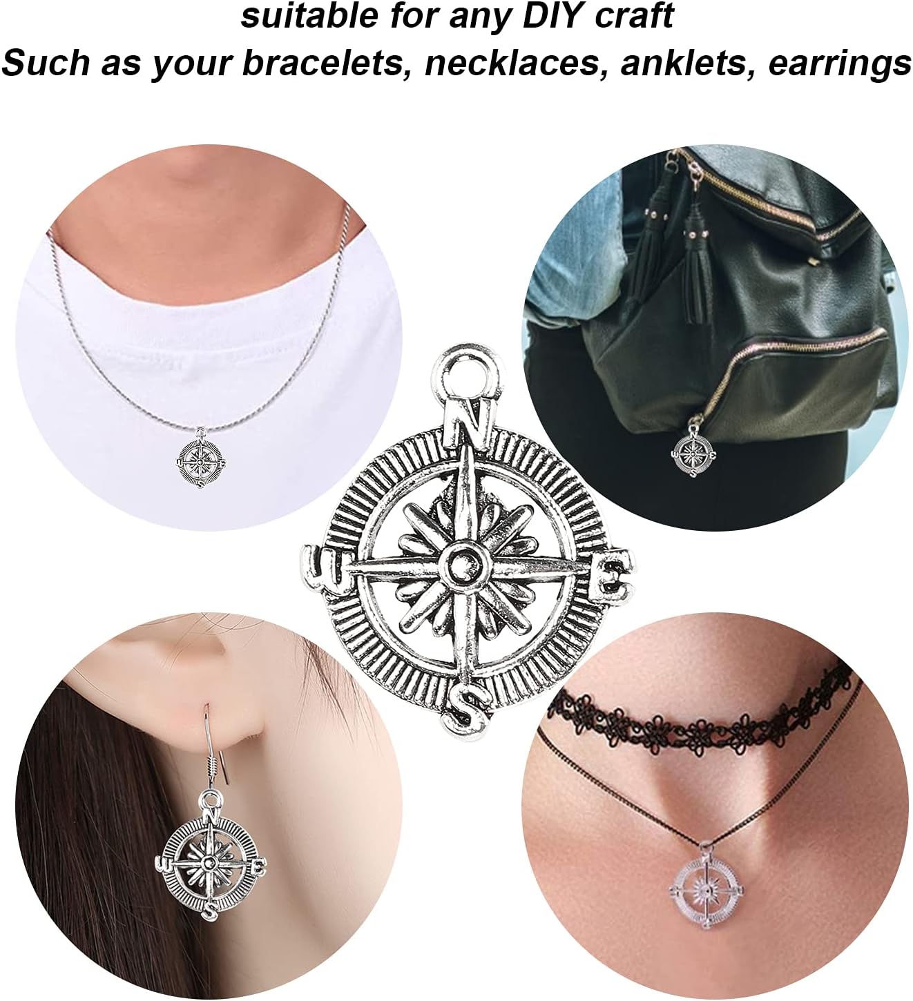 Pssopp 20Pcs Charm Retro Tibetan Pendants Bracelet Charm for Making Necklace Craft