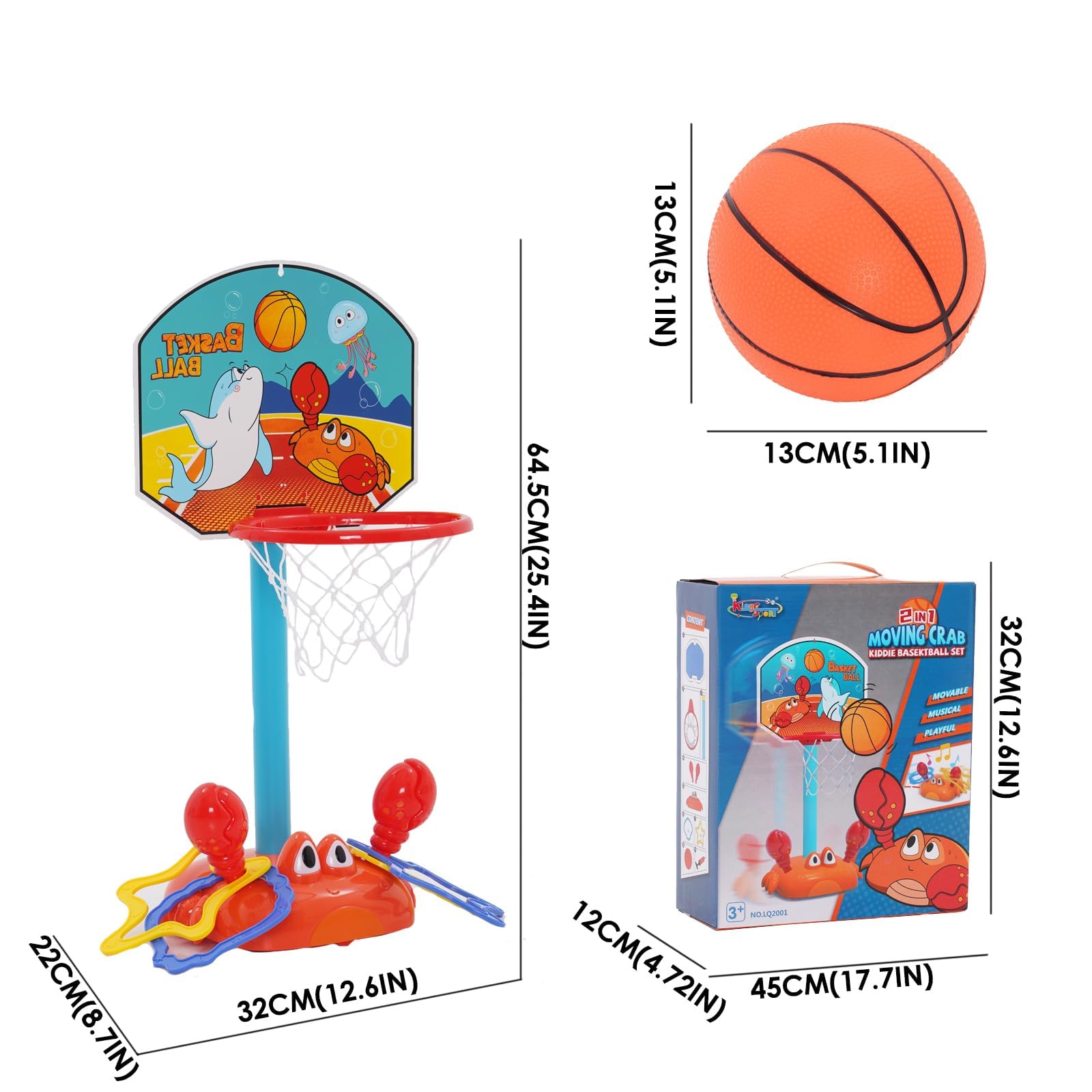 Mini Panier De Basket Enfant Intérieur/Extérieur, Mobile Panier Basket Multifonction 3 en 1, Panier sur Pied Et Mural pour Enfants 2 3 4 5 Ans