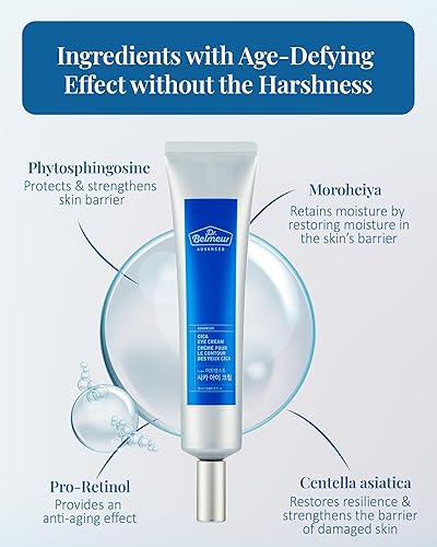 Miniatura 3 de Advanced CICA Eye Cream (0.9 fl oz) - Cuidado suave de los ojos para pieles delicadas. Cuidado coreano de la piel de LG Beauty. Ceramida, Centella