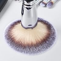 Vista 8 de Bueart Design 19 piezas Juego de brochas de maquillaje ULTRA SUAVE con etiqueta negra Incluye brocha grande para polvo, brocha plana para base