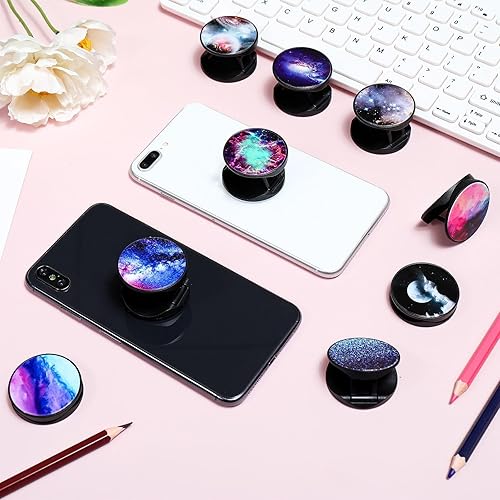 Miniatura 7 de Honoson Soporte plegable para teléfono celular, 9 piezas, colorido, autoadhesivo, anillo de sublimación para teléfono inteligente y tabletas
