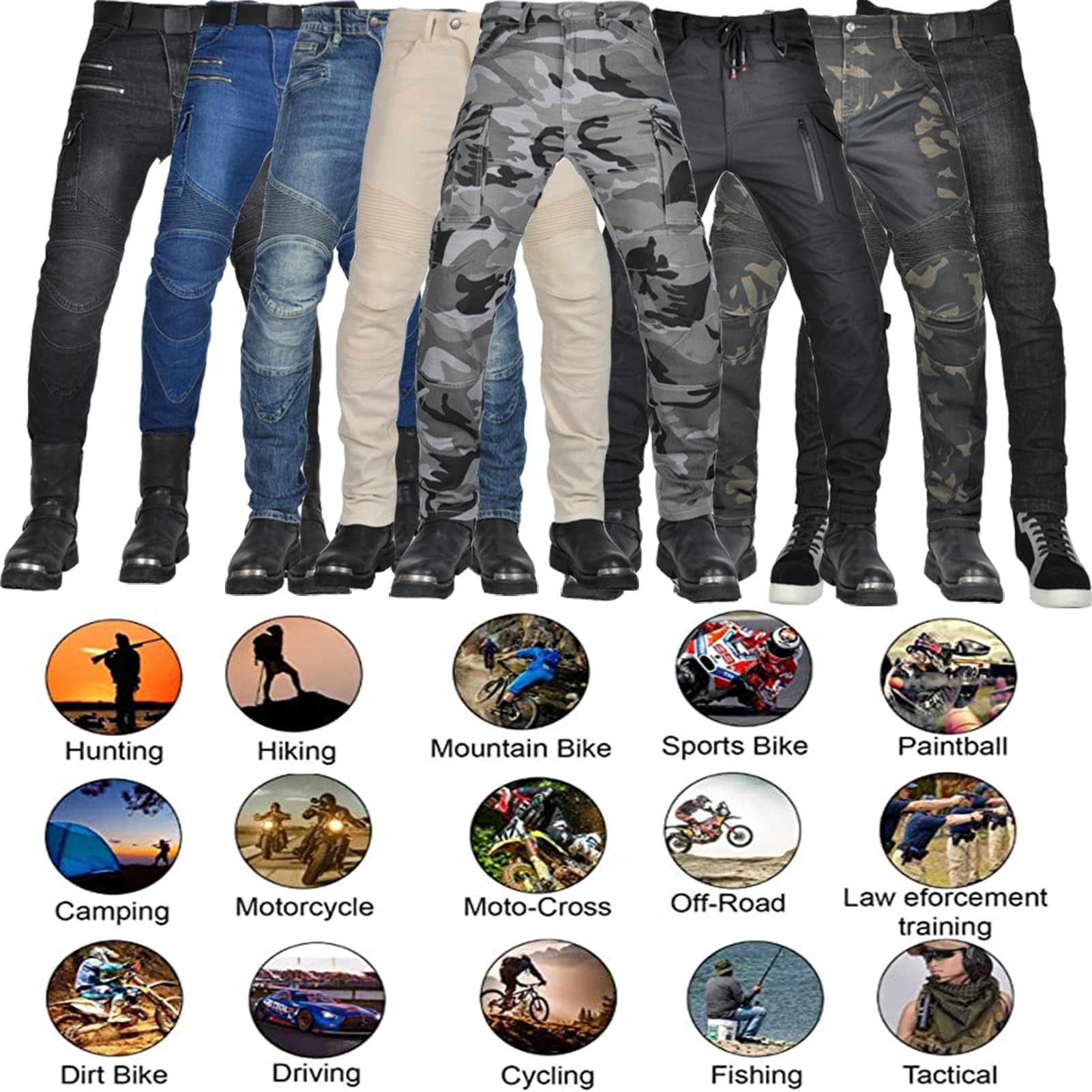 WESBR Pantaloni Impermeabili da Motocross/Ciclismo Addensato nei Pantaloni da Moto Invernali Viene Fornito con Armatura CE Come Abbigliamento Quotidiano, Protezione da Ciclismo