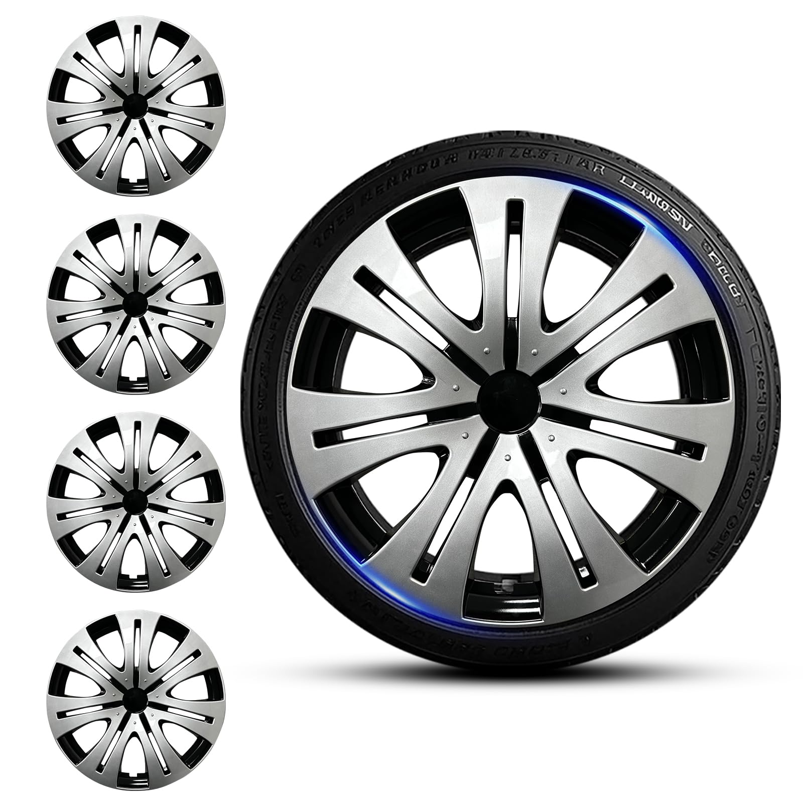 Hubcap Wheel Covers Hub Caps 16 Inch Set of 4 Universal Wheel Rim Cover for R16 Steel Wheels, Snap-On Rim Caps for Most Cars Trucks SUV Sedans (#N Style, 16 inch)