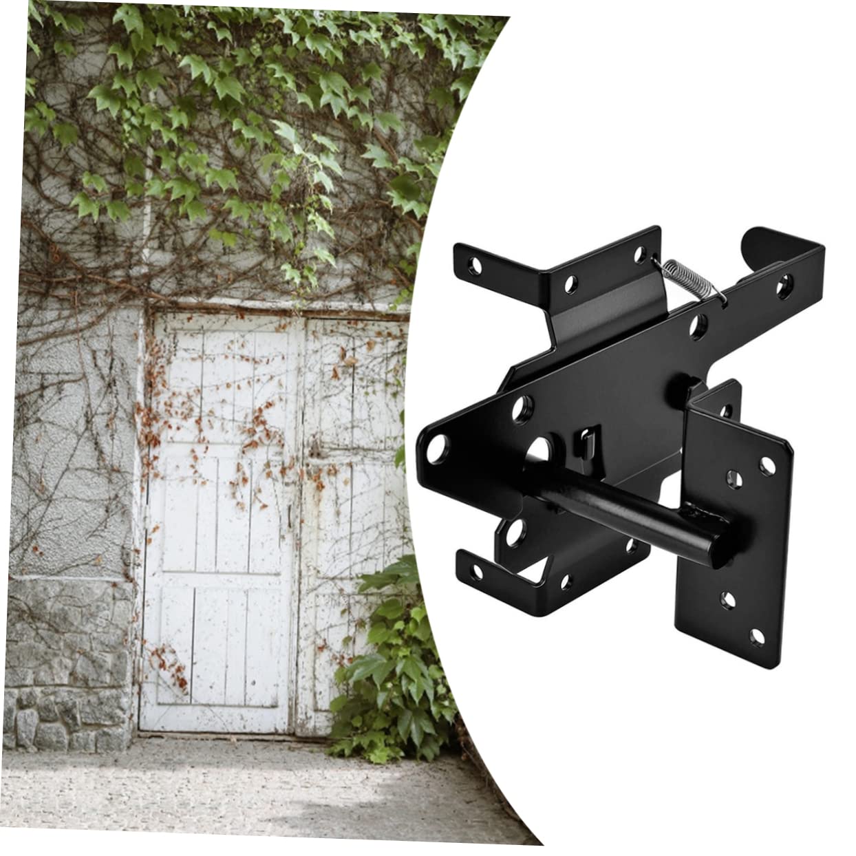 Loquet de Portail à Verrouillage Automatique Noir, Robuste