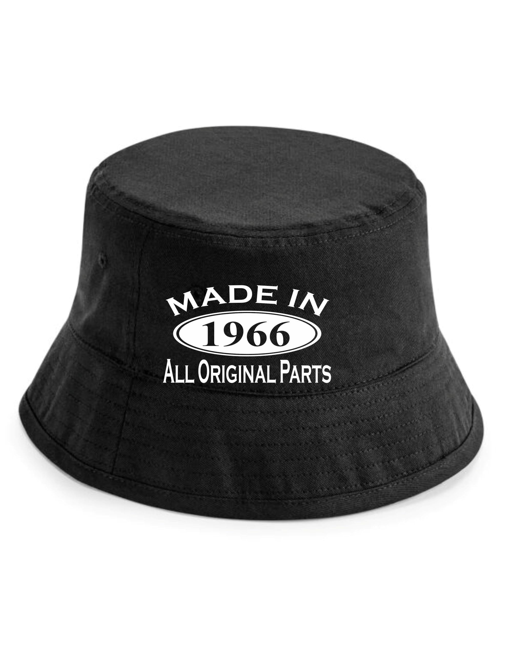 Print4u Unisex Black Made In 1966 60Th Birthday Bucket Hat Age 60 Gift For Men & Ladies Lxl