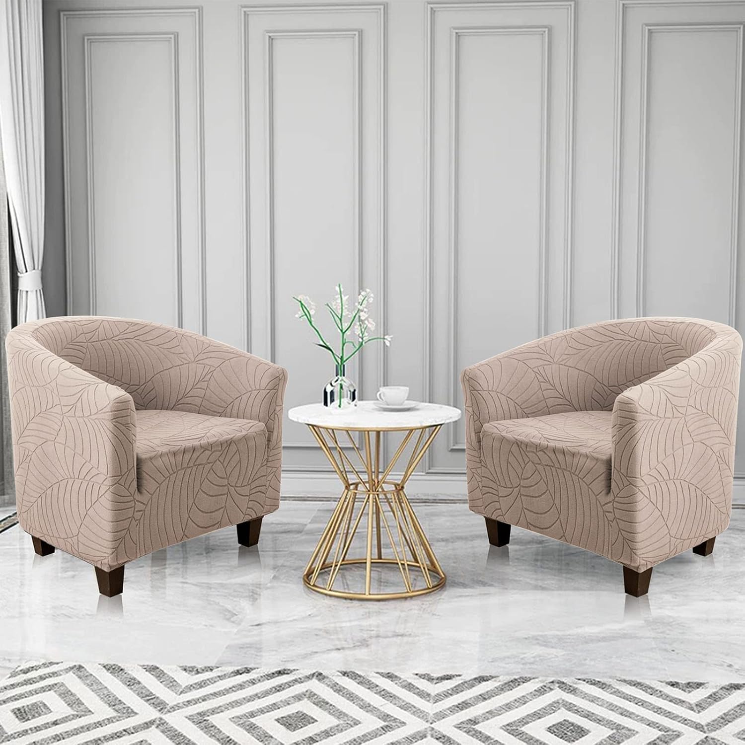 Stretch Armchair Covers Soft Armchair CoverWashable Sofa Cover Removable Club Chair Slipcover Armchair Slipcovers for Living Room Bar Counter Hotel -Off White