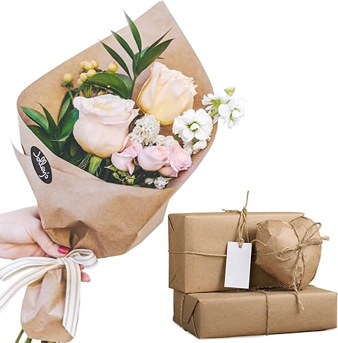 Miniatura 6 de Lainrrew Rollo de papel kraft, 12 pulgadas x 100 pies, rollo de papel kraft reciclado para envolver regalos, embalaje, envío, camino de mesa,