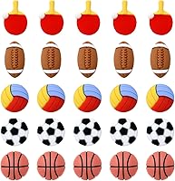 Vista 3 de yueton 30 dijes de resina con parte trasera plana, adornos de bolas deportivas para pinzas para el cabello, marcos de fotos, fundas de teléfono