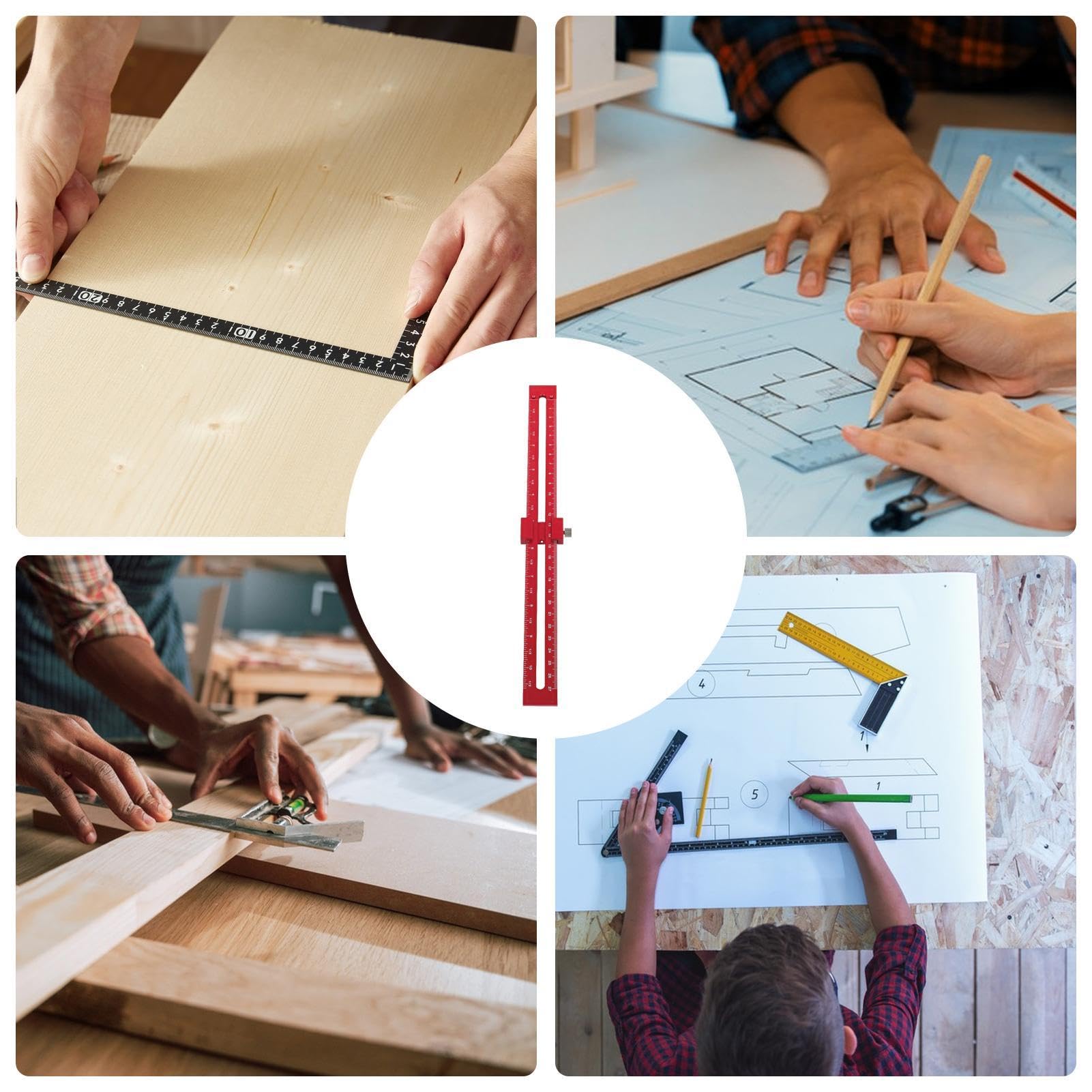 Règle Coulissante, Règle Coulissante 300 Mm, Outil De Mesure Du Travail Du Bois, Alliage D'aluminium, Pied à Coulisse Carré Réglable Pour Règles De Construction