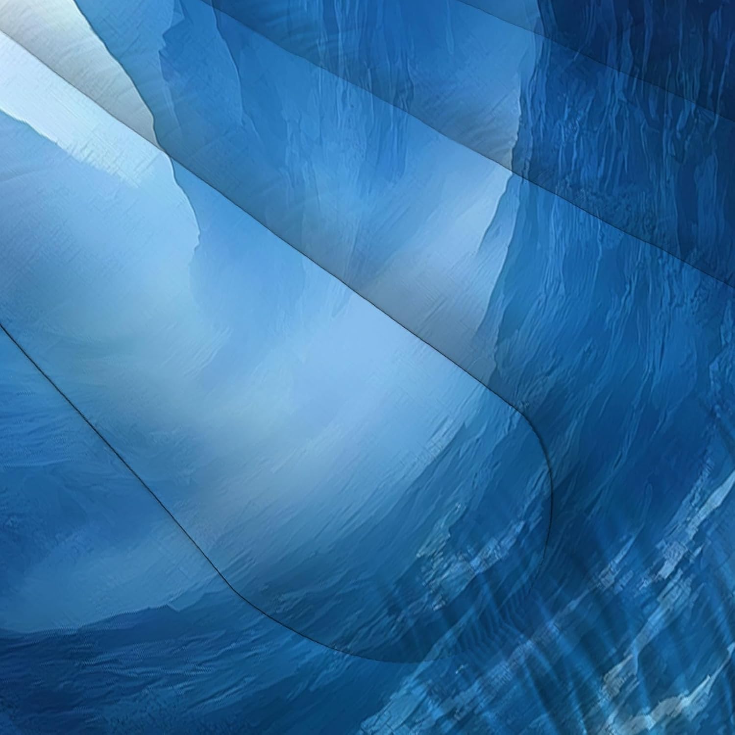 3D Misty Valley Comforter Set Queen Size Bedding Set Magic Mountains All Season Down Comforter Printed Quilted with 2 Pillow Shams for Kids, Teens, Adults 90 x 90in Dark Blue