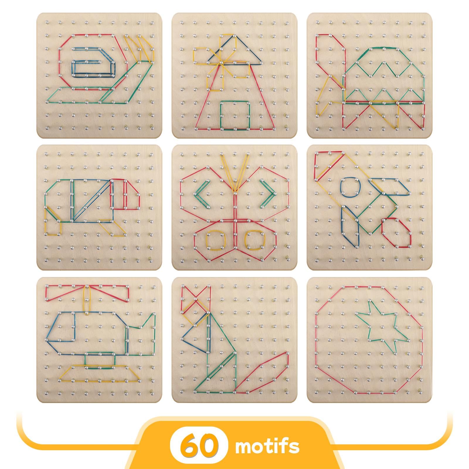 3 zestaw drewnianych geoboard łamigłówka tablica blok geoboard dla dzieci małych dzieci
