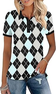 Womens Golf Polo Shirts Short Sleeve Collared Tops Lightweight Moisture Wicking Tennis Activewear S-XXL