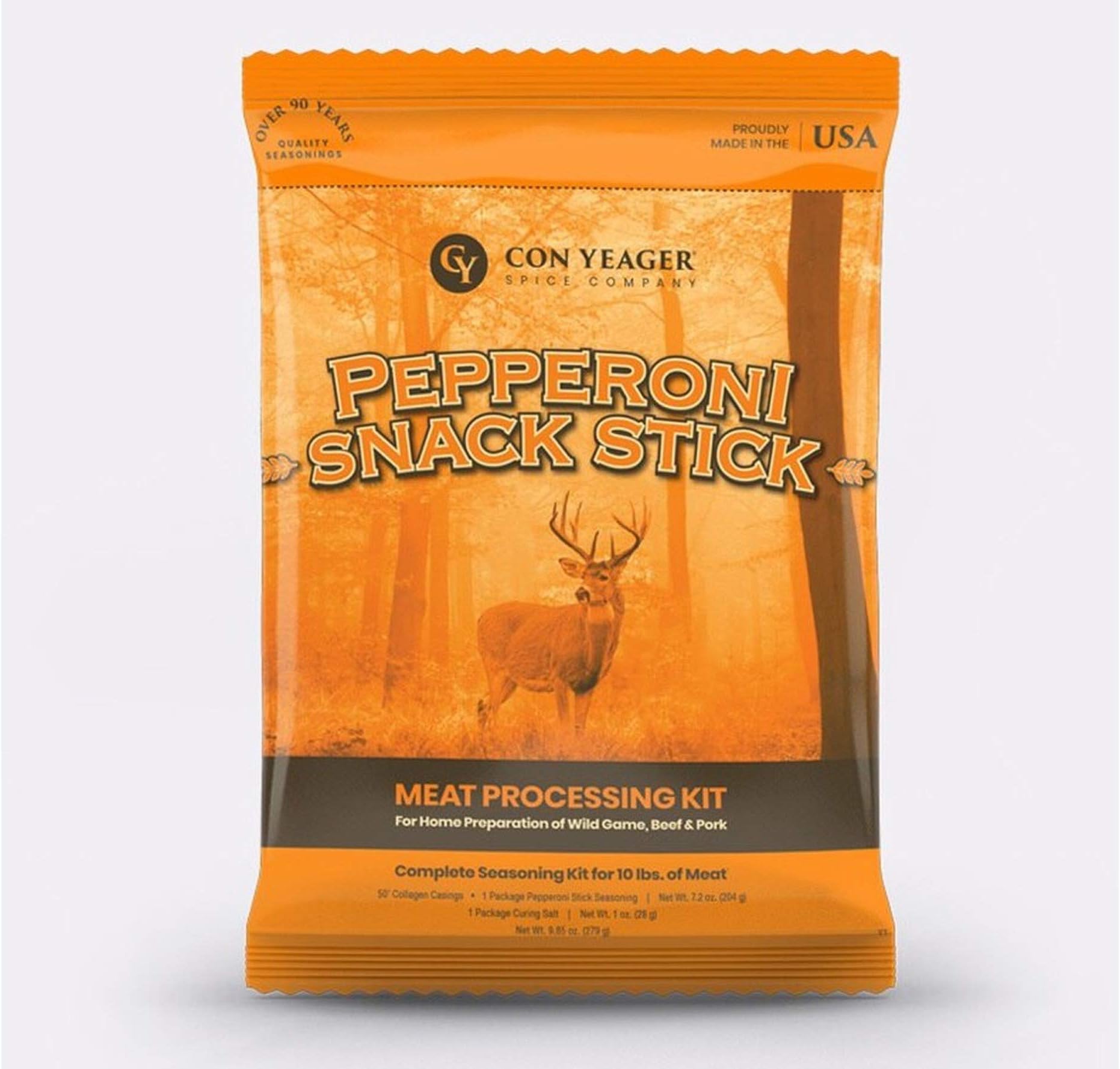 Con Yeager Spice Pepperoni Snack Sticks 10 Pounds of Meat Processing Kit #40409