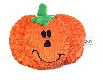 Midlee Pumpkin Smiley Face Dog Toy