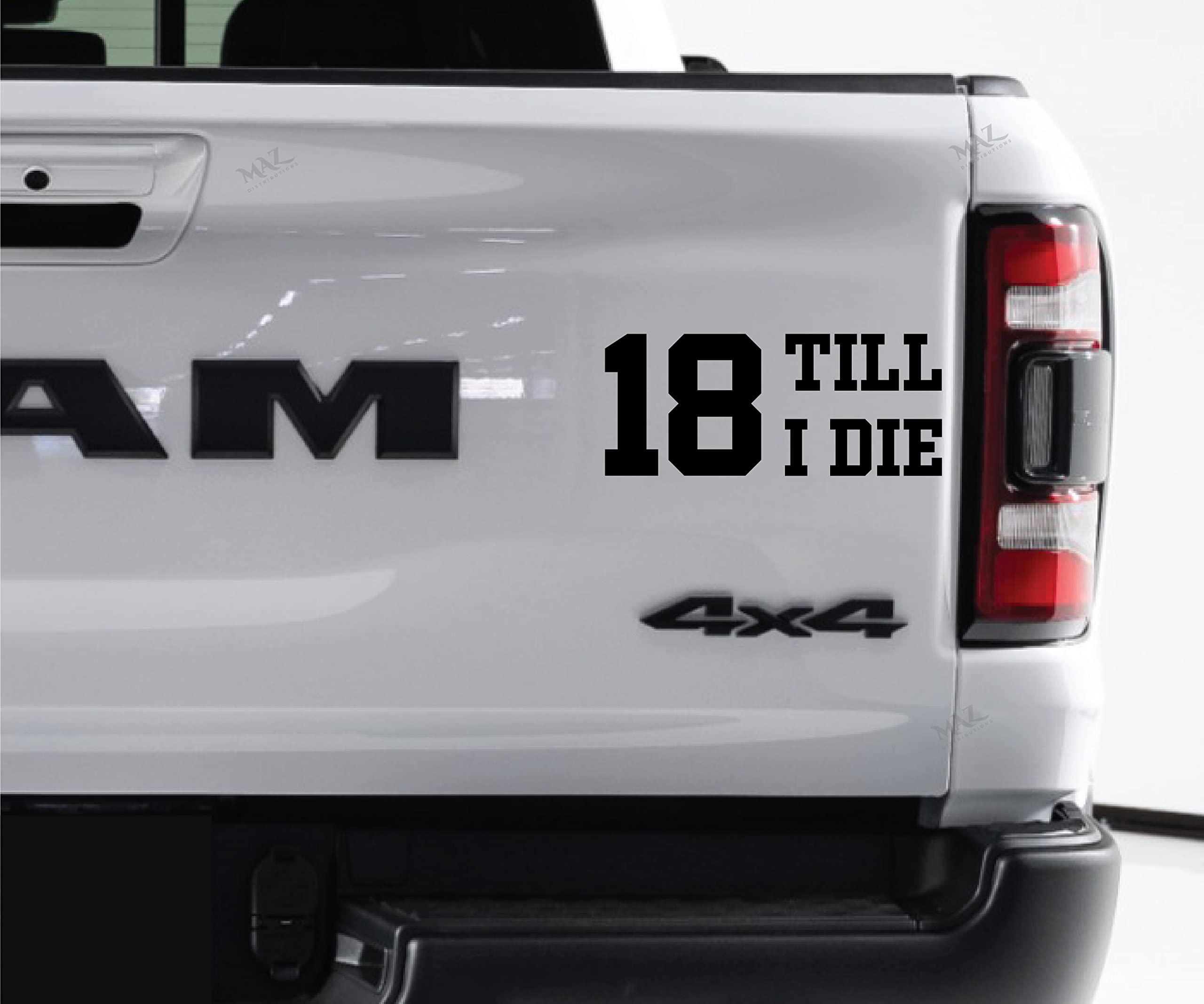 MAZ Distributions 18 Till I Die Sticker Bryan Adams Song Sticker Song Funloving Decal Funny Sticker | Black | MAZ-459