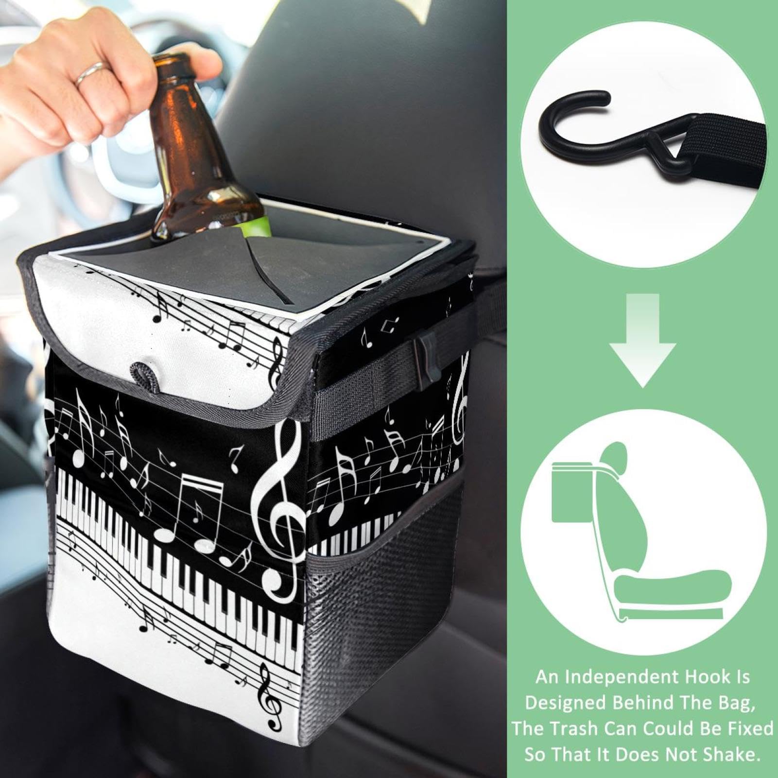 Amazon.co.jp: 蓋付き車用ゴミ箱、車用ゴミ箱、ピアノの鍵盤の