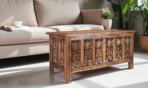 Miniatura 2 de Mesa auxiliar rectangular de madera, mesa de centro vintage de madera, mesa de centro de madera moderna, mesas auxiliares, mesa de entrada, mesa