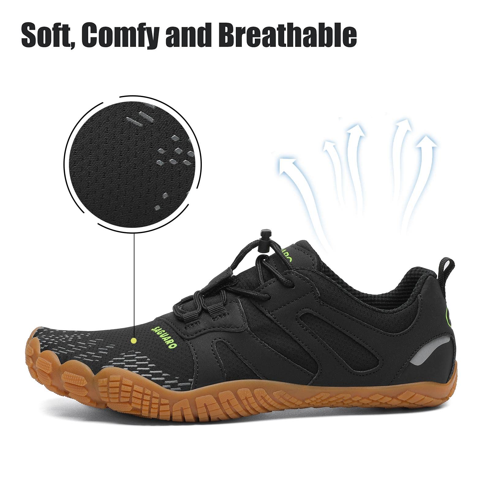 SAGUARO Minimaliste Barefoot Scarpe da Corsa Uomo Piedi Nudi Trail Running