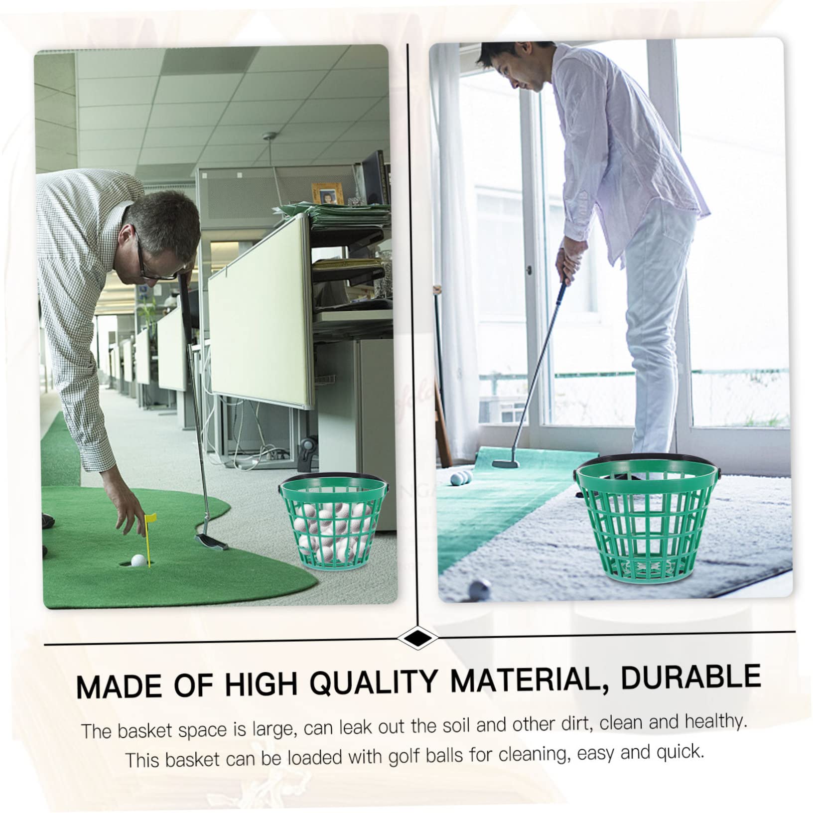 GALPADA Cubo de Almacenamiento para Bolas de Golf de Nylon con Asa Cesta Plástica Ligera y Apilable para Práctica y Transporte de Golf