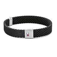 Tommy Hilfiger Jewelry Braccialetto da uomo in Silicone in nero o blu