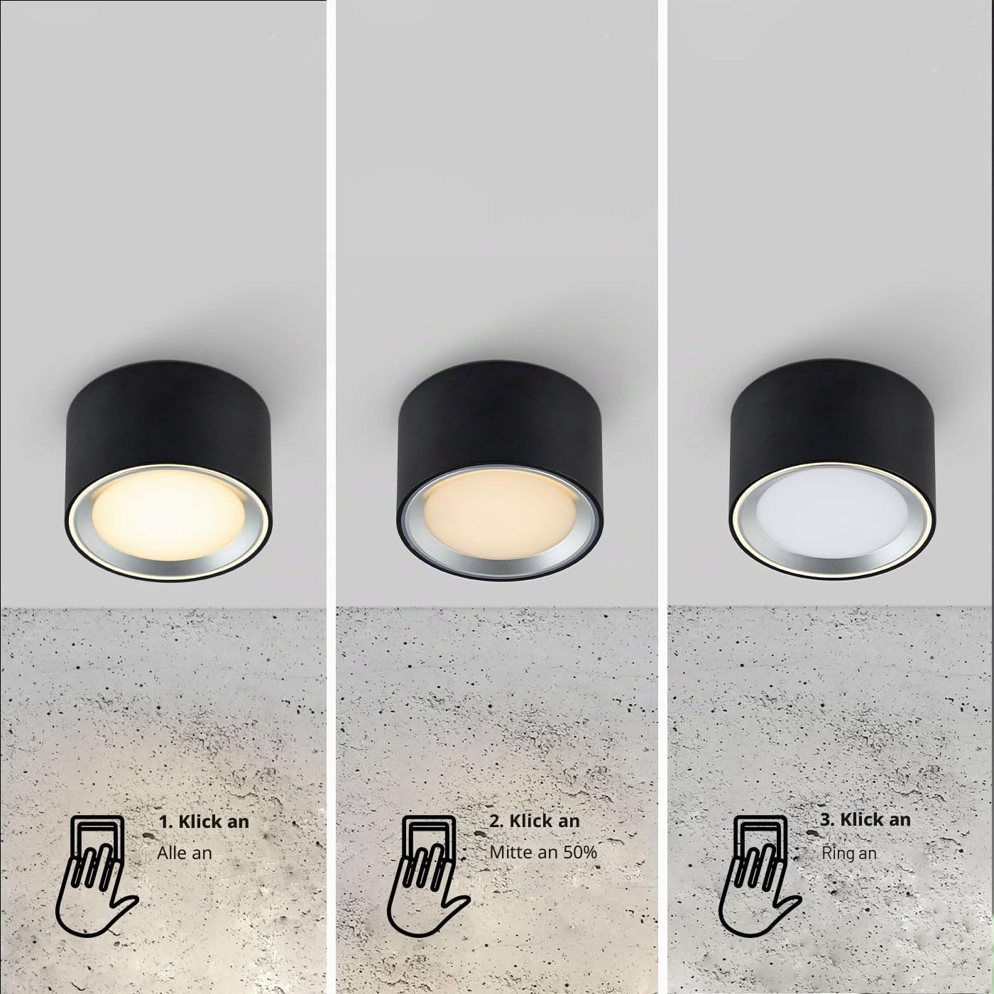 Nordlux LANDON LED Aufbauleuchte schwarz 600lm IP44 12,5x12,5x8,2cm