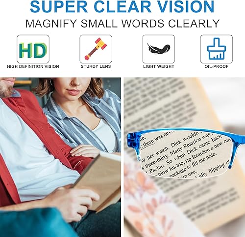 Miniatura 10 de WEMOOTANTS Paquete de 4 lentes de lectura sin montura con bisagras de resorte, lectores ligeros para hombres y mujeres 1.0 1.5 2.0 2.5 3.0 3.5