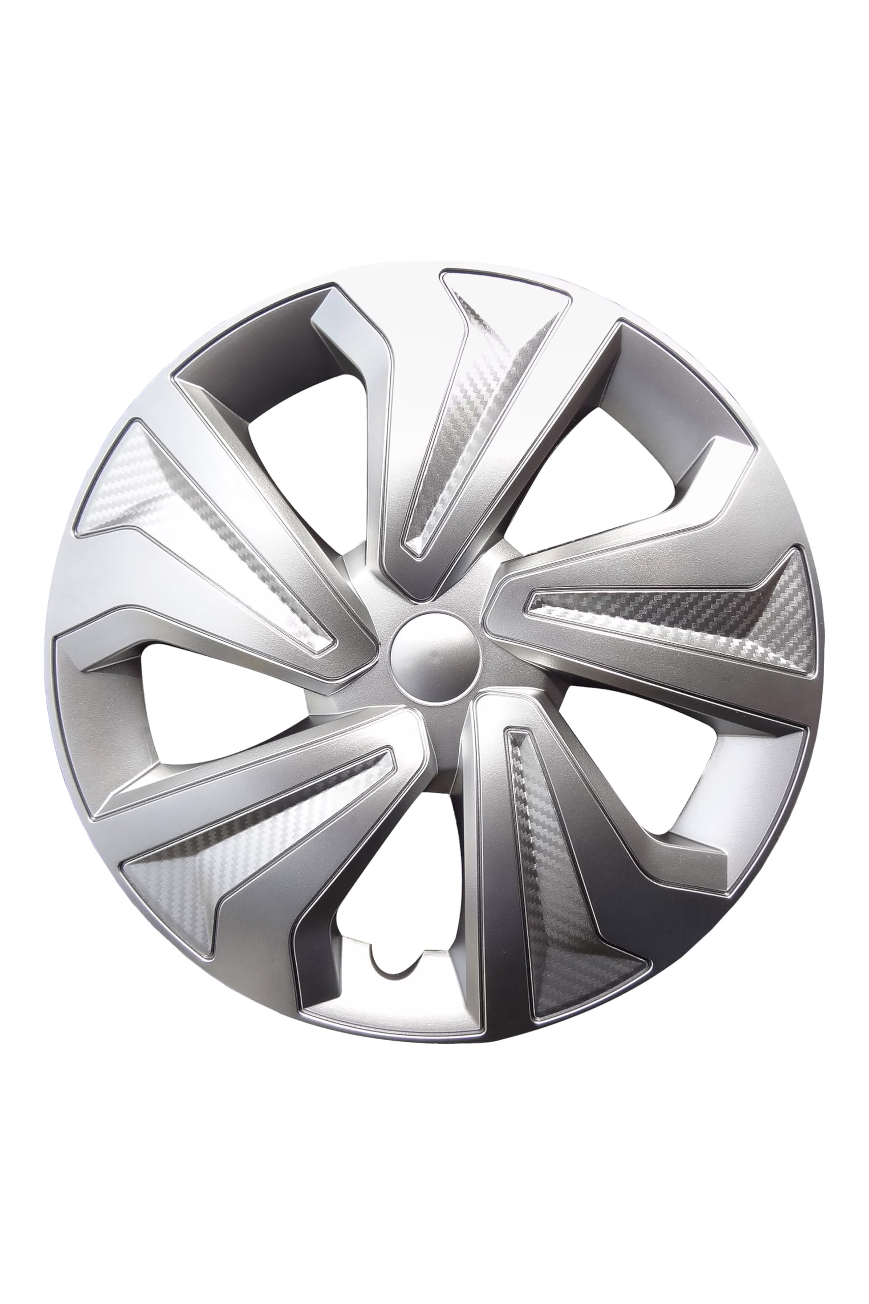 +PWR Car Parts Enjoliveurs 16" Road Argent, Lot de 4 unités, universels, ABS Haute résistance, Fixation par Pression, Design Moderne et Ventilation optimisée - 3